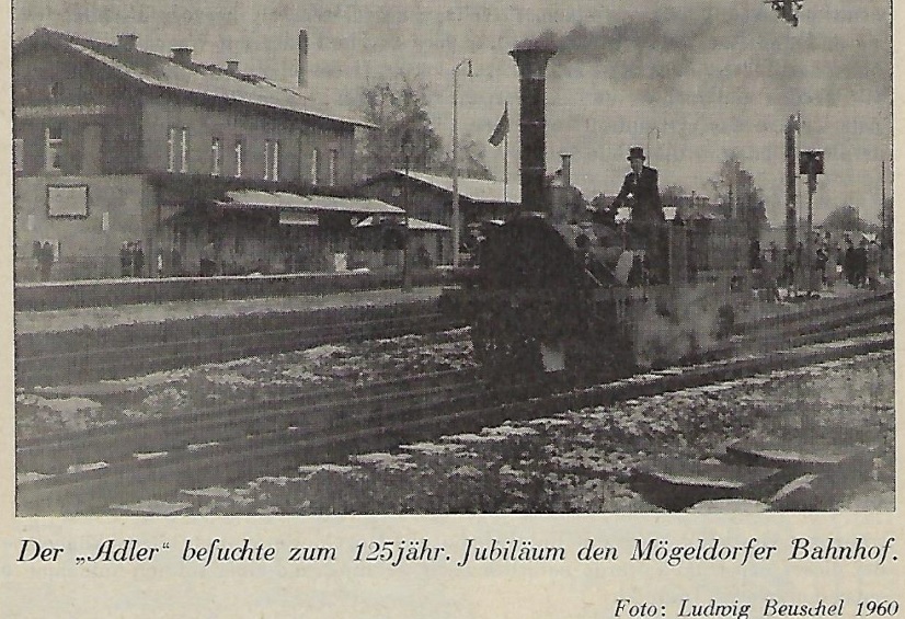 Der Adler besuchte zum 125jähr. Jubiläum den Mögeldorfer Bahnhof.